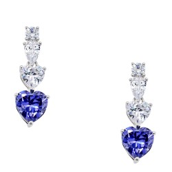 Ασημένια κρεμαστά σκουλαρίκια καρδιές 925