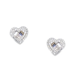 Ασημένια σκουλαρίκια καρδιές 925 με ζιργκόν