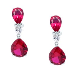 Ασημένια σκουλαρίκια σταγόνες 925 με ζιργκόν