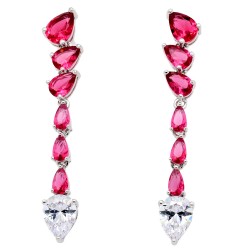 Ασημένια κρεμαστά σκουλαρίκια 925 με ζιργκόν