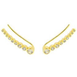 Ασημένια επιχρυσωμένα σκουλαρίκια ear cuff 925