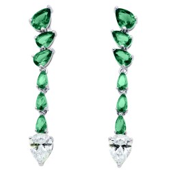 Ασημένια κρεμαστά σκουλαρίκια 925 με ζιργκόν