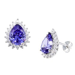 Ασημένια σκουλαρίκια σταγόνες 925 με ζιργκόν