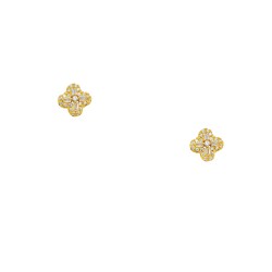 Ασημένια επιχρυσωμένα σκουλαρίκια σταυρουδάκια 925 με ζιργκόν