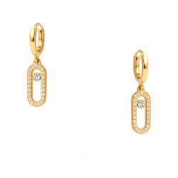 Ασημένια επιχρυσωμένα σκουλαρίκια κρικάκια 925 με ζιργκόν