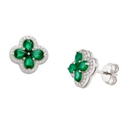 Ασημένια σκουλαρίκια λουλούδια 925 με ζιργκόν