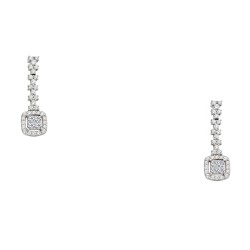 Ασημένια κρεμαστά σκουλαρίκια 925 με ζιργκόν