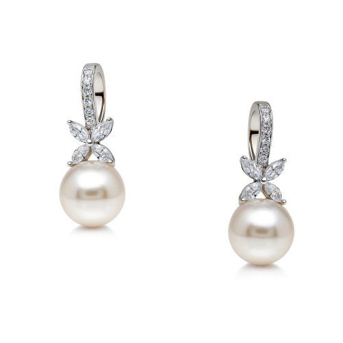 Ασημένια νυφικά σκουλαρίκια 925 με πέρλες Ασημένια νυφικά σκουλαρίκια 925 με πέρλες