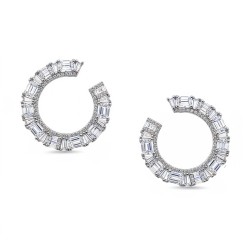 Ασημένια νυφικά σκουλαρίκια 925 με ζιργκόν