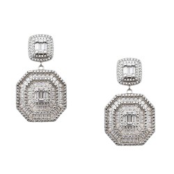 Ασημένια κρεμαστά σκουλαρίκια 925 με ζιργκόν Ασημένια κρεμαστά σκουλαρίκια 925 με ζιργκόν