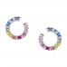 Ασημένια σκουλαρίκια rainbow 925 με ζιργκόν