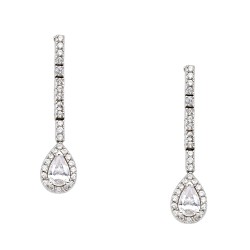 Ασημένια νυφικά σκουλαρίκια σταγόνες 925 με ζιργκόν