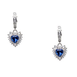 Ασημένια κρεμαστά σκουλαρίκια καρδιές 925