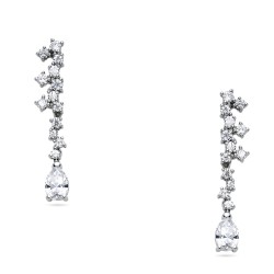 Ασημένια κρεμαστά σκουλαρίκια σταγόνες 925 με ζιργκόν