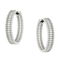 Ασημένια σκουλαρίκια κρίκοι 925 με ζιργκόν