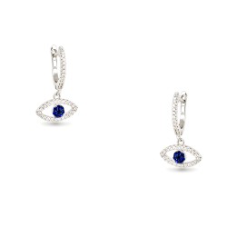 Ασημένια σκουλαρίκια μάτια 925 με ζιργκόν