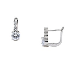 Ασημένια ημικρεμαστά σκουλαρίκια 925 με ζιργκόν