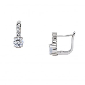 Ασημένια ημικρεμαστά σκουλαρίκια 925 με ζιργκόν