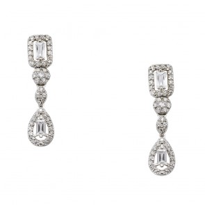 Ασημένια κρεμαστά σκουλαρίκια 925 με ζιργκόν