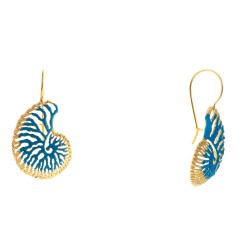 Ασημένια επιχρυσωμένα σκουλαρίκια κοχύλια 925