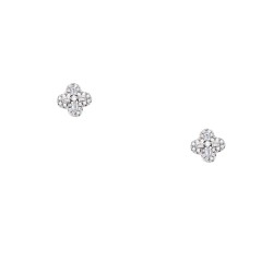 Ασημένια σκουλαρίκια σταυρουδάκια 925 με ζιργκόν