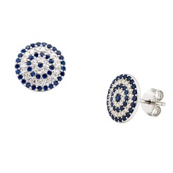 Ασημένια σκουλαρίκια μάτια 925 με ζιργκόν