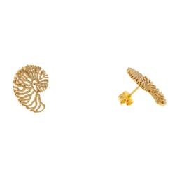 Ασημένια επιχρυσωμένα σκουλαρίκια κοχύλια 925