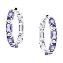 Ασημένια σκουλαρίκια κρίκοι 925 με ζιργκόν