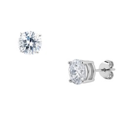 Ασημένια μονόπετρα σκουλαρίκια 925 με ζιργκόν