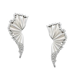 Ασημένια σκουλαρίκια βεντάλια 925 με ζιργκόν