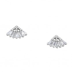 Ασημένια σκουλαρίκια βεντάλια 925 με ζιργκόν