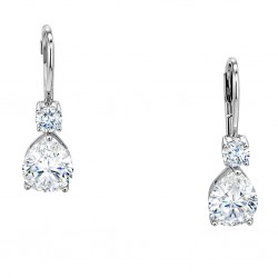 Ασημένια νυφικά σκουλαρίκια σταγόνες 925 με ζιργκόν