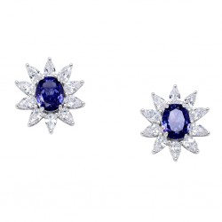 Ασημένια σκουλαρίκια λουλούδια 925 με ζιργκόν