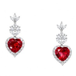 Ασημένια κρεμαστά σκουλαρίκια καρδιές 925