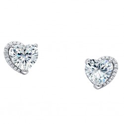 Ασημένια σκουλαρίκια καρδιές 925 με ζιργκόν