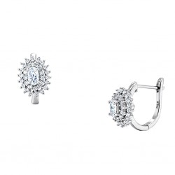 Ασημένια οβάλ σκουλαρίκια 925 με ζιργκόν