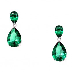 Ασημένια κρεμαστά σκουλαρίκια σταγόνες 925 με ζιργκόν