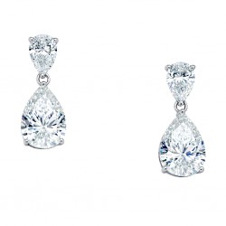 Ασημένια νυφικά σκουλαρίκια σταγόνες 925 με ζιργκόν