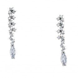 Ασημένια κρεμαστά σκουλαρίκια 925 με ζιργκόν