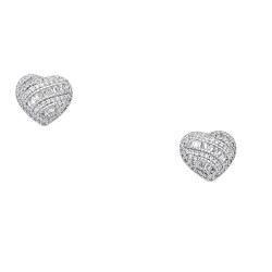 Ασημένια σκουλαρίκια καρδιές 925 με ζιργκόν