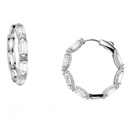 Ασημένια νυφικά σκουλαρίκια κρίκοι 925 με ζιργκόν