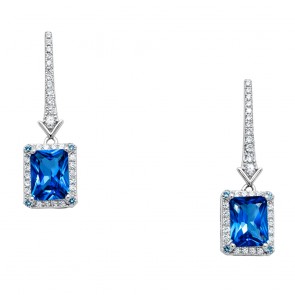 Ασημένια κρεμαστά σκουλαρίκια 925 με ζιργκόν