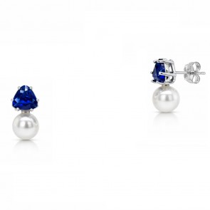 Ασημένια σκουλαρίκια  925 με πέρλες και ζιργκόν