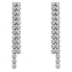 Ασημένια κρεμαστά σκουλαρίκια ριβιέρα 925 με ζιργκόν