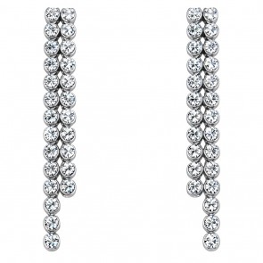 Ασημένια κρεμαστά σκουλαρίκια ριβιέρα 925 με ζιργκόν