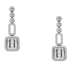 Ασημένια κρεμαστά σκουλαρίκια 925 με ζιργκόν