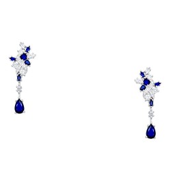 Ασημένια κρεμαστά σκουλαρίκια 925 με ζιργκόν