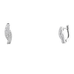 Ασημένια ημικρεμαστά σκουλαρίκια 925 με ζιργκόν