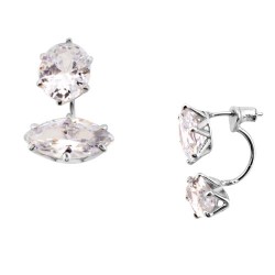 Ασημένια σκουλαρίκια ear jacket 925 με ζιργκόν