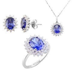 Ασημένιο σετ 925 με ζιργκόν